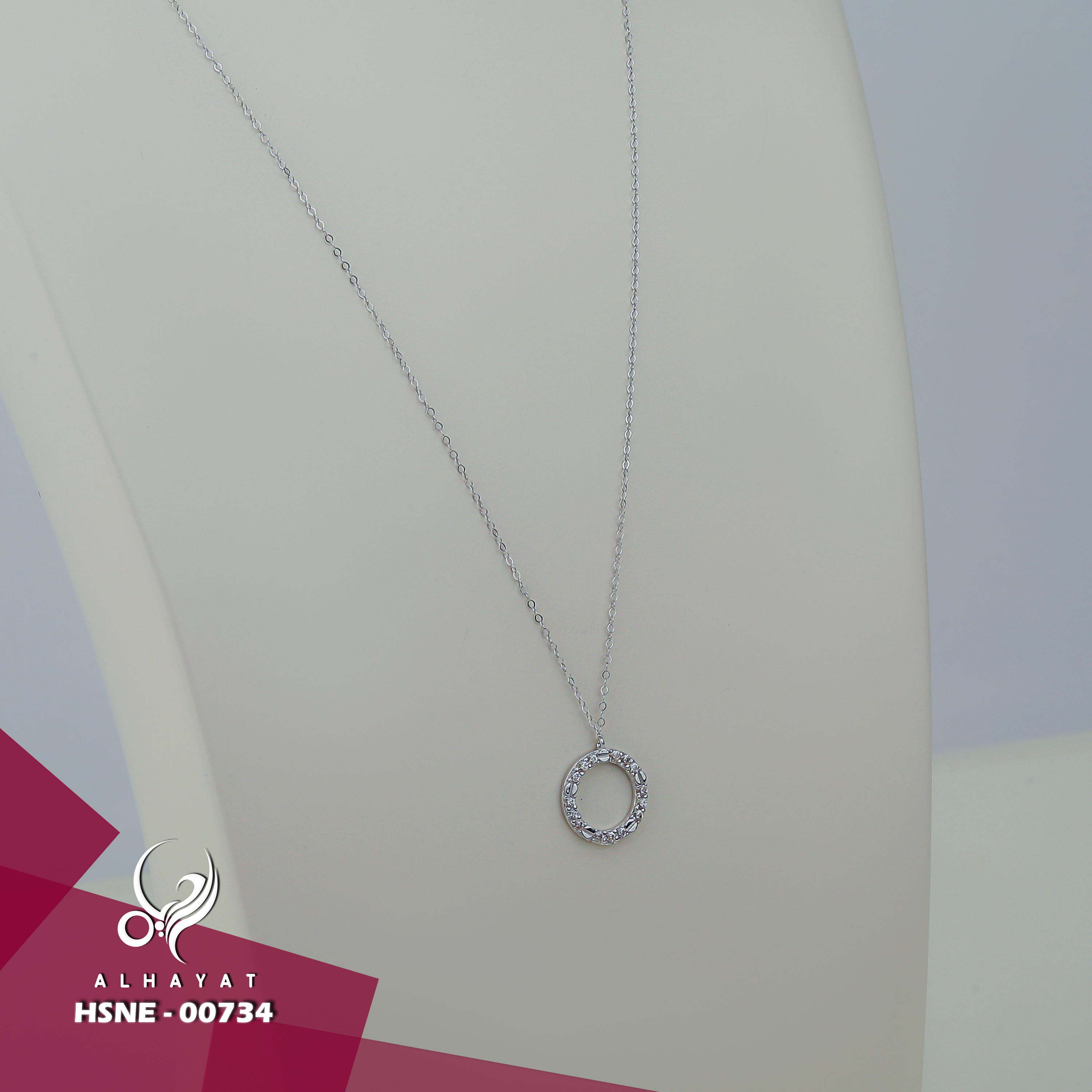 18k white gold choker, made in Turkey - (H-1139)